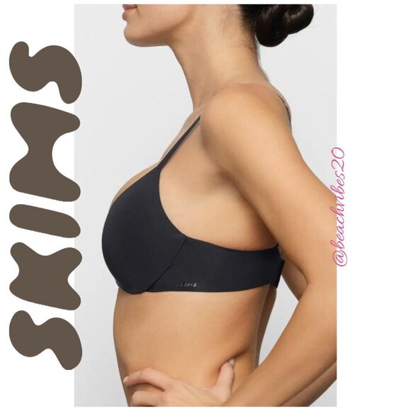 SKIMS Wireless Form Push-Up Plunge Bra Onyx 38DD NWT O-407 - Picture 3 of 4